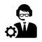 Configuration, settings, customer support icon. Simple black vector graphics
