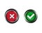 Confirm and Decline buttons vector