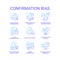 Confirmation bias blue gradient concept icons set