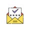 Confirmation email line icon. Isolated vector element.