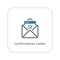 Confirmation Letter Icon. Flat Design