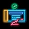 confirmed document chart neon glow icon illustration