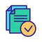 Confirmed documents icon vector. Isolated contour symbol illustration