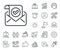 Confirmed mail line icon. Approved email letter sign. Salaryman, gender equality and alert bell. Vector