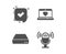 Confirmed, Web love and Mini pc icons. Microphone sign. Accepted message, Social network, Computer. Mic. Vector