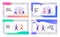 Conflict Between Colleagues or Office Workers Website Landing Page Set. Businesspeople Arguing and Having Quarrel