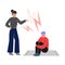 Conflict with Parent, Mother Scolding her Son, Teenage Puberty Problems Concept Vector Illustration