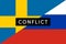 Conflict between Russia and Sweden war concept