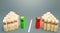 Conflict between teams separated by a line. Resolution of the conflict through negotiations. Mediation and Arbitration. Search for