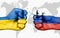 Conflict between Ukraine and Russia - male fists