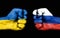 Conflict between Ukraine and Russia - male fists