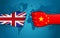 Conflict between United Kingdom and China. UK-China relations. England versus China.