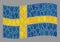 Conflict Waving Sweden Flag - Mosaic with Brute Hand Elements