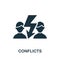 Conflicts icon. Simple element from psychology collection. Creative Conflicts icon for web design, templates, infographics and