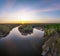 Confluence of the Iset and Kamenka rivers in the city Kamensk-Uralskiy. Iset and Kamenka rivers, Kamensk-Uralskiy, Sverdlovsk