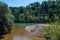 The confluence of the Lavant and Drava rivers in Lavamund, Carinthia Austria