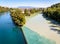 Confluence of the Rhone and Arve rivers in Geneva