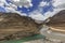 Confluence of rivers in leh and ladakh, India