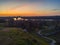 The confluence of the Sava and Danube at dusk, Belgrade, Serbia