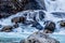 Confluence of Yoho and Kickinh Horse rivers. Yoho National Park. British Columbia Canada