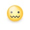 Confounded emoticon face. Zipper-Mouth Face.