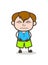 Confounded Facial Expression - Cute Cartoon Boy Illustration