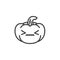 Confounded pumpkin face emoji line icon