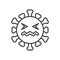Confounded virus face line icon