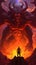 Confronting the Fiery Demon: A Person\\\'s Stand in 32K UHD Style .