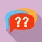 Confuse alzheimer question icon, flat style