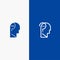 Confuse, Confuse Brain, Confuse Mind, Question Line and Glyph Solid icon Blue banner Line and Glyph Solid icon Blue banner