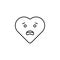 confuse emoji icon. Element of heart emoji for mobile concept and web apps illustration. Thin line icon for website design and