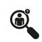Confuse Employee Candidate Silhouette Icon. Question Mark, Person, Glass Magnifier Search Person Concept Pictogram. Seek