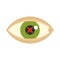 Confuse human eye icon, flat style