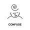 confuse on mind icon. Element of human mind icon for mobile concept and web apps. Thin line confuse on mind icon can be used for w