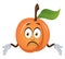 Confused apricot, illustration, vector