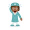 Confused Black Female Nurse Character