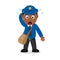 Confused Black Mailman Cartoon Character