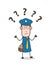 Confused Cartoon Postman Character