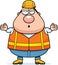 Confused Cartoon Road Worker