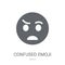 Confused emoji icon. Trendy Confused emoji logo concept on white