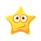 Confused emotional face of yellow star, cartoon character