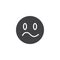 Confused Face emoji vector icon
