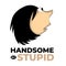 Confused handsome stupid man character. Vector cartoon illustration