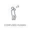 confused human linear icon. Modern outline confused human logo c