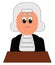A confused judge, vector or color illustration