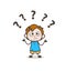 Confused Little Boy Expression - Cute Cartoon Kid Vector