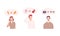 Confused Pensive People Character Choosing Between Two Alternative Vector Set