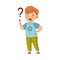 Confused Redhead Boy Pondering Question Thinking and Wondering Vector Illustration