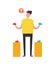 Confused Shopping Man Vector Illustration